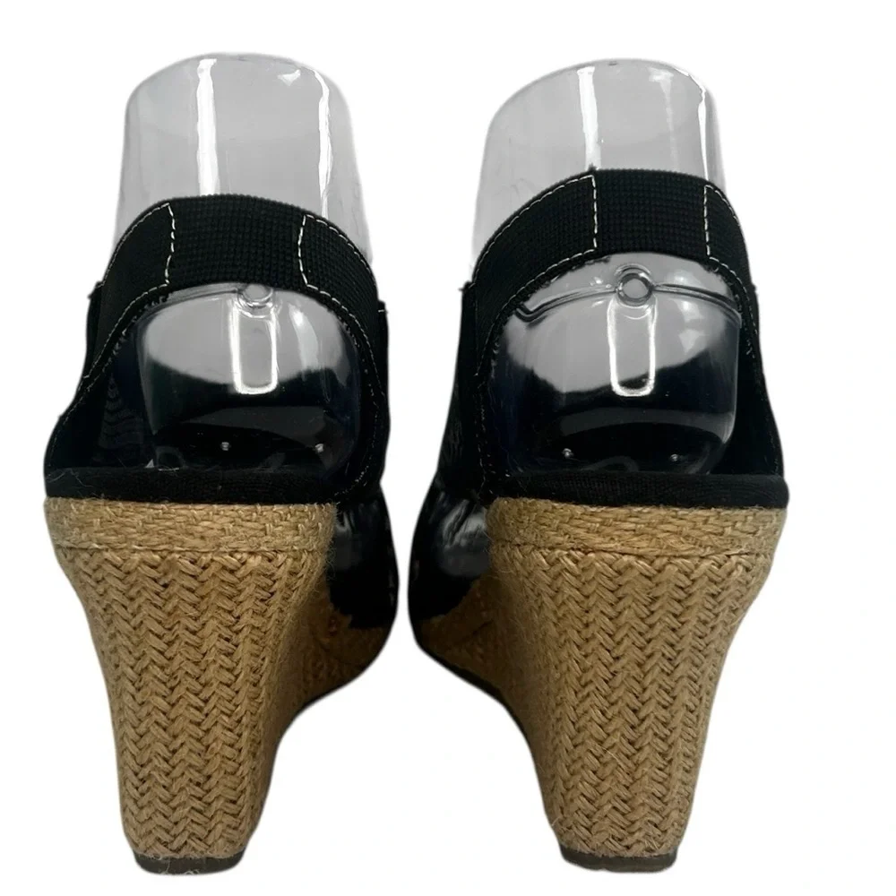 Skechers Cali Club X Ray Tan Black Wedge Sandal Leopard Metallic Shoes 7.5 Comfy